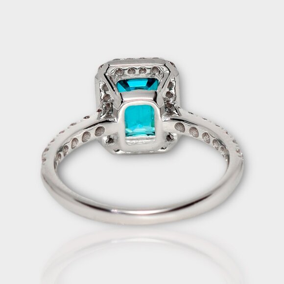 Blue Zircon Engagement Ring - Picture 6 of 8
